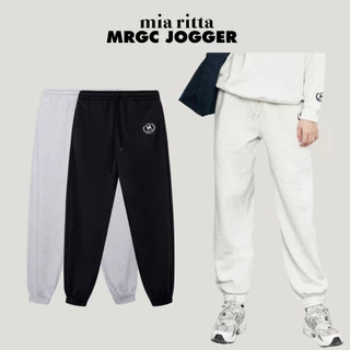 Quần nỉ dài ống rộng daỳ dặn MRGC College 01 Mia Ritta Q386 quần jogger thêu chun bo gấu