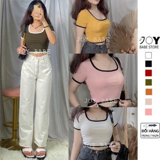 Áo croptop xịn cổ vuông viền chữ U Basic 🔲 sớ thun cao cấp Forever 21 🔳 co giãn 4 chiều cực tốt, ôm body sexy CRON6 -2C