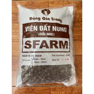 Túi 5 lít viên đất nung (sỏi nhẹ) Sfarm trồng lan, sen đas hoa hồng, cây cảnh, rau