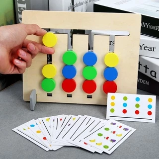 [ TUYỂN SỈ ] Đồ Chơi Montessori- Đồ Chơi Gỗ Luyện Tư Duy Logic Cho Bé- Lắp Ghép Trật Tự Theo Thẻ