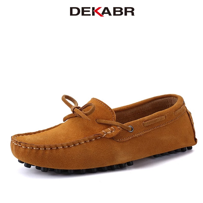 DEKABR Plus Size 35 ~ 49 Nam Nữ Giày Da Dẹt Lái Xe Giày Moccasin Mềm Cho Nam Zapatos Hombre