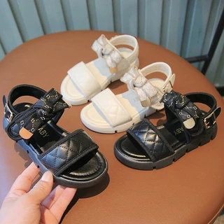 Dép bé gái - Sandal cho bé quai dán phối nơ xinh xắn chính hãng MG Baby V982 mẫu mới nhất