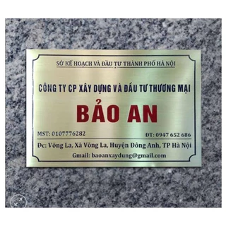 Biển tên công ty, BẢNG HIỆU CÔNG TY nhiều chất liệu