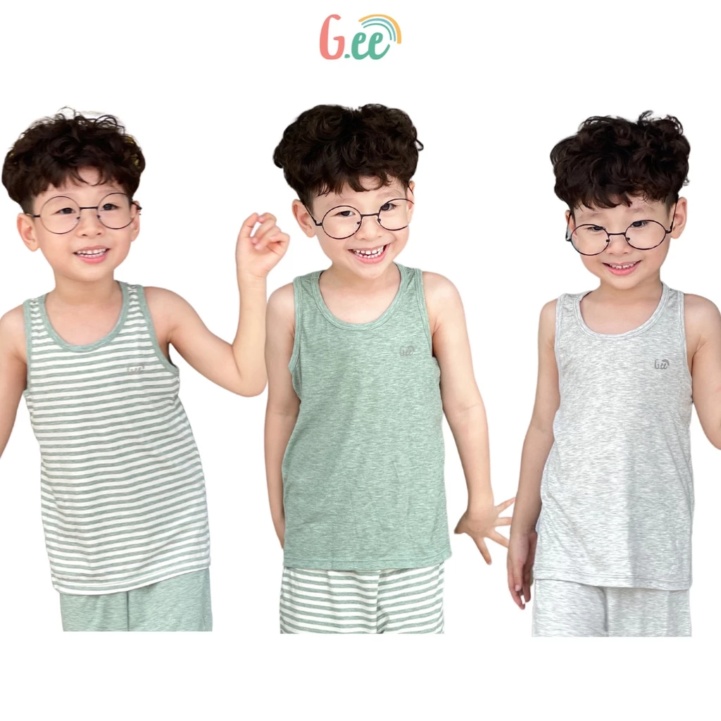 Áo ba lỗ bé trai chất liệu gỗ sồi siêu mềm mát, thấm hút mồ hôi- Gee