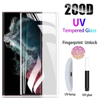 Kính cường lực toàn màn hình keo UV cho Samsung ss Galaxy S24 S23 S22 S21 S24+ S23+ S22+ S21+ Plus Ultra 5G 4G 2024