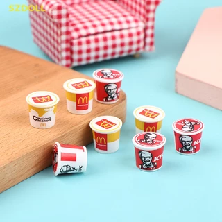 Set 5 Xô Mini Đựng Thức Ăn Nhanh Đồ Chơi Búp Bê KFC Tỉ Lệ 1 / 12