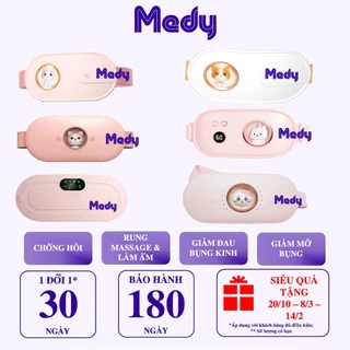 Máy chườm nóng giảm đau bụng kinh đau lưng, Đai massage ấm giảm mỡ bụng giảm cân nữ sạc pin cao cấp