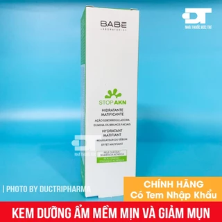 Kem dưỡng BABE Stop AKN Mattifying Moisturiser 50ml cho da dầu mụn