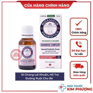 Men Vi Sinh 10 chủng Bioamicus Complete Chứa Lợi Khuẩn, Hỗ Trợ Đường Ruột Cho Bé Lọ 10ml Canada