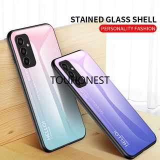 Ốp Điện Thoại Kính Cường Lực Casing Samsung Galaxy A04 Case Samsung A04S Case Samsung A13 Case Samsung A22 Case Samsung M13 Case Samsung M22 Case Samsung M32 Case Samsung F22 Cover Luxury Gradient Ultra-Thin Tempered Glass Back Cover Phone Cases