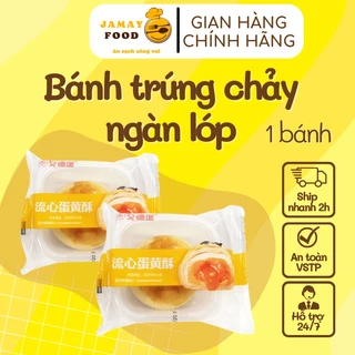 [1 Bánh] Bánh trứng chảy ngàn lớp tan chảy nhân trứng muối siêu ngon khó cưỡng ăn là ghiền | Ăn Vặt Jamay Food