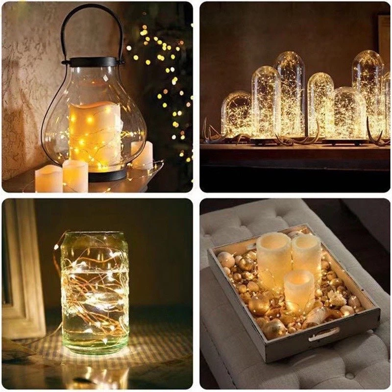 Dây đèn led trang trí fairylight đom đóm có sẵn pin dài 1m-2m-3,5m