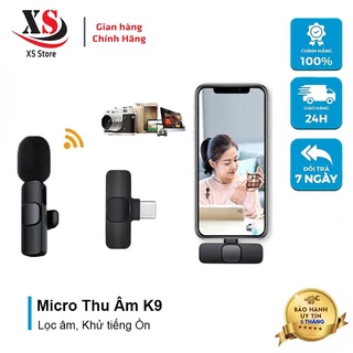 Micro Thu Âm Không Dây K9, Khử Tiếng Ồn, Thiết Kể Nhỏ Gọn, Cài Áo - XS Store