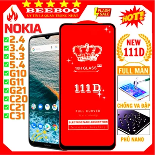 Kính cường Lực Nokia C20 C21 Plus C31 G10 G11 Plus G21 2.4 3.2 3.4 5.3 5.4 7.2 - Full màn hình 111D cao cấp