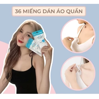 túi 36 miếng dán cố định quần áo, băng dính cố định quần áo chống hở, áo trễ vai, áo sơ mi, áo hở ngực