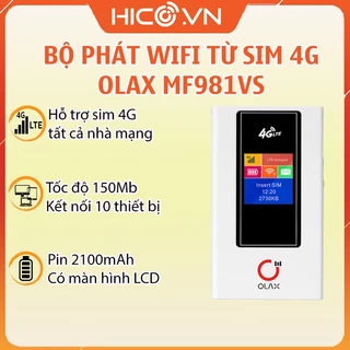 Bộ Phát Wifi Cầm Tay 4G OLAX MF981VS Màn Hình LCD Tốc Độ 150Mb - Hỗ Trợ Sim 4G Đa Mạng, Nhỏ Gọn Tiện Lợi