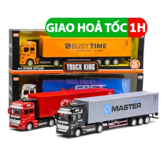 Xe mô hình đầu kéo container đầu xe bằng kim loại – Đầu vuông Master Xám