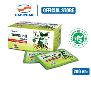 Viên ngậm ho Thông phế Hadiphar (Hộp 25 vỷ x 8 viên)