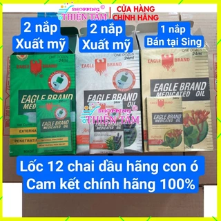 [Chính Hãng] 12 Chai Dầu Gió Xanh Con Ó Xanh-Trắng-Vàng 24ml Tinh Dầu Massage Giảm đau [Made in singapore ]