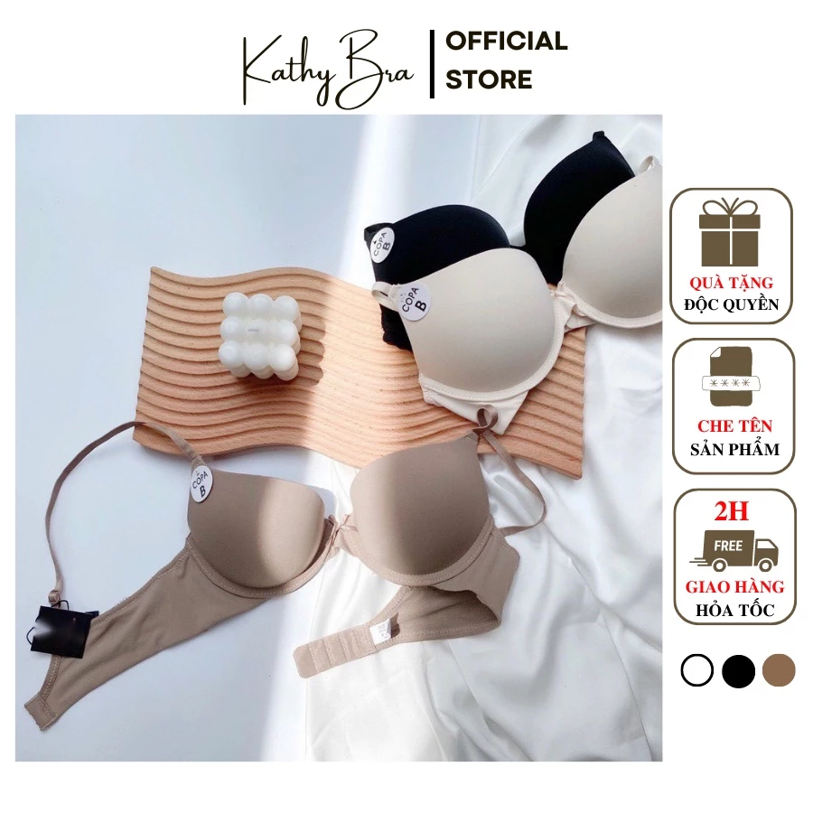 B33 Áo Ngực Trơn Coppa KATHY BRA Có Gọng Mút Dày 2.5cm Tạo Khe Nâng Ngực Tốt Kiểu Dáng Basic