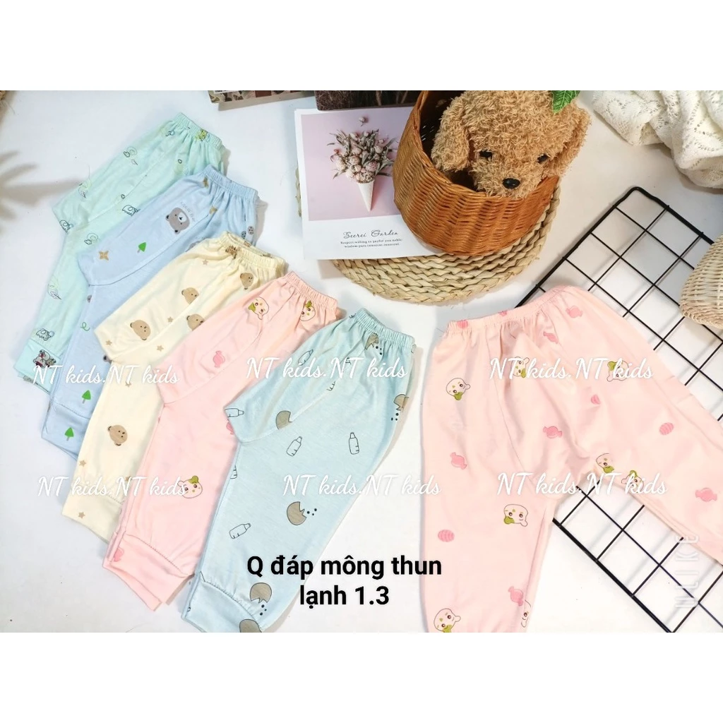 [A117 Siêu Mềm Mát Chất PETIT] Combo 5 Quần Dài Thun Lạnh Peptit Đáp Đũng Nền Mầu, Quần Dài Đáp Đũng Đóng Bỉm