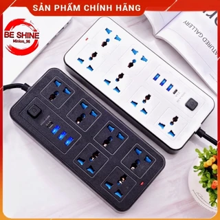 Ổ Điện Đa Năng Thông Minh A38 Ổ Cắm Điện Chống Giật GK Cổng Type C Và USB 5V Sạc Nhanh Dây Dài 2m 3m 5m Tiết Kiệm Điện