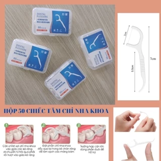 Tăm chỉ nha khoa Dental Flossers sợi chỉ mảnh hộp 50 chiếc