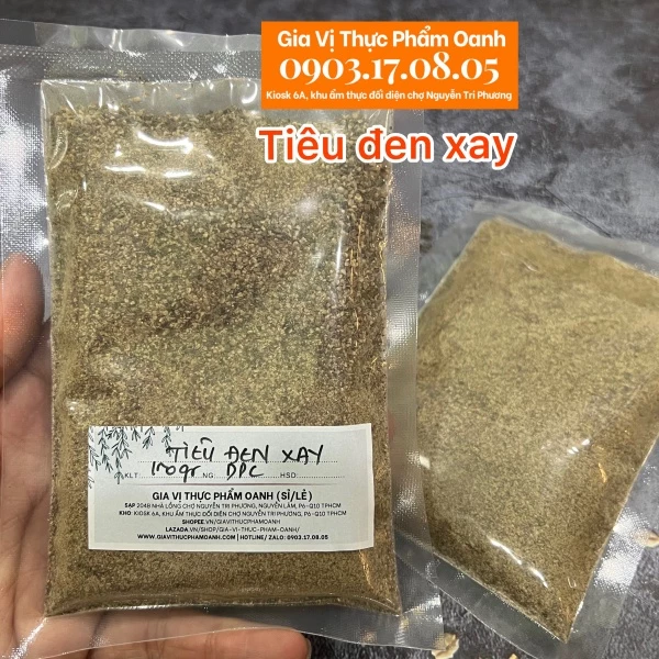 [chay/mặn]Tiêu đen xay (từ100gr)