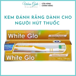 Kem đánh răng cho người hút thuốc WHITE GLO Dành Smokers Fomula 150g (Tặng Kèm Bàn Chải)