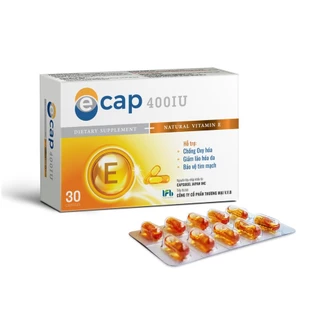 Vitamin E Cap 400IU chính hãng. Làm đẹp da sáng mịn màng chống lão hóa (hộp 30 viên)