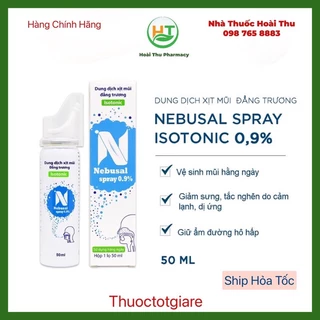 Nebusal Spray Isotonic 0,9 - Dung dịch xịt mũi đẳng trương, vệ sinh mũi hàng ngày