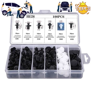 [Giao hàng nhanh] 100 PCS đóng hộp khóa xe, ốc vít xe hơi, khóa nylon ô tô