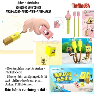 Sạc nhanh Anker SpongeBob 411 PowerCore Fusion 5k - A1633 2 in 1 - A2332 - A8482 - A1610 - A8632 - A2147 [BH 12T]