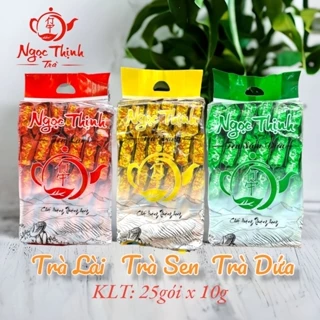 Combo 3 túi Trà Ngọc Thịnh 250G (Trà Lài, Trà Sen, Trà Sâm Dứa) - Túi Hút Chân Không