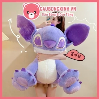 Gấu bông Stitch tím pastel cực đáng yêu, Thú nhồi bông nhân vật hoạt hình Stitch cao cấp Gaubongxinh.vn