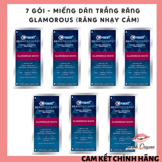 Miếng Dán Trắng Răng Crest Glamorous White Tẩy trắng răng chính hãng Răng nhạy cảm Combo 7 gói