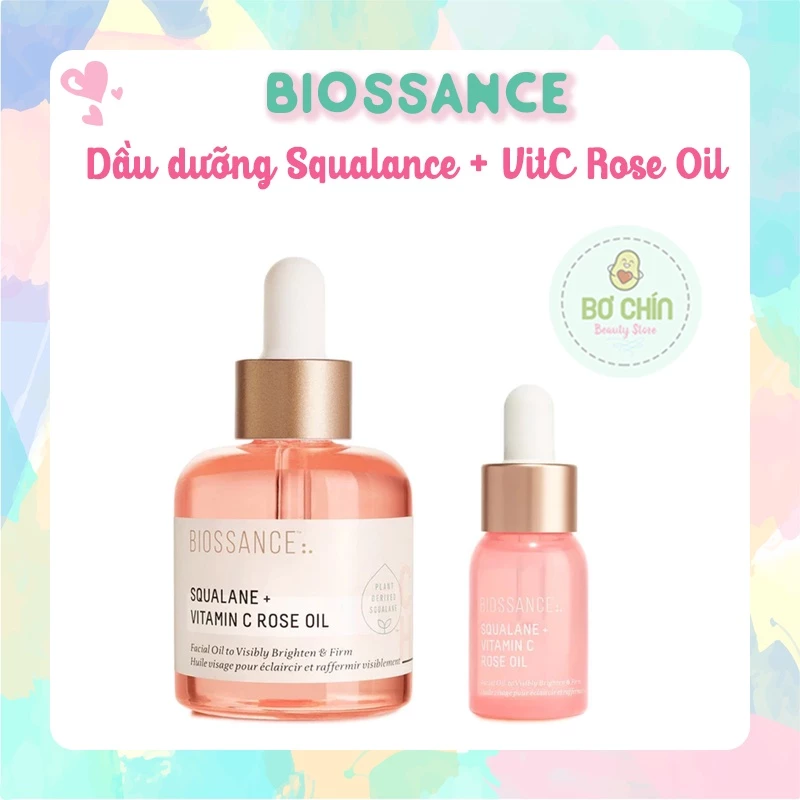 Dầu dưỡng ẩm giúp sáng và săn chắc da Bissance Squalane + Vitamin C Rose Oil