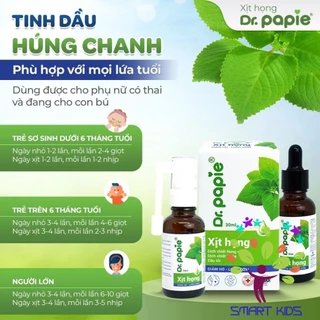 Xịt Họng Tinh Dầu Húng Chanh Dr.papie Hỗ Trợ Giảm Ho Tăng Sức Đề Kháng Đường Hô Hấp 30ml Mamababyvn