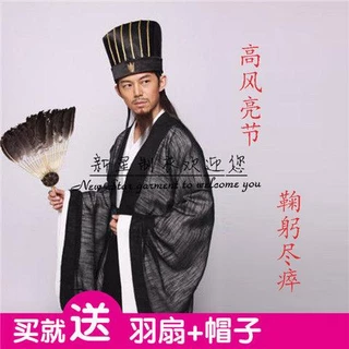 [Free Hat + fan] Bộ Hán Phục Hóa Trang Ba Vương Quốc Zhuge Liang Cho Nam