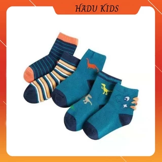 Tất cho bé trai, bé gái, vớ cho bé in hình khủng long siêu cute chất cotton - HADU KIDS