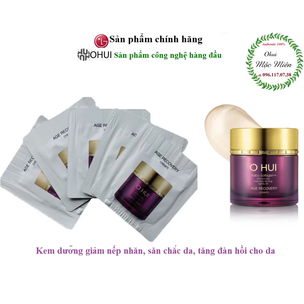 [10[Date2026]Gói Ohui Age Recovery Cream Kem dưỡng da ohui tím chống lão hóa giảm nếp nhăn trẻ hóa da săn chắc sample