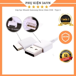 Cáp Sạc Nhanh Samsung 25cm Chân USB - Type C, Dây Sạc POD - Hàng Chuẩn Hãng (bảo hành 12 tháng) - 3AVN