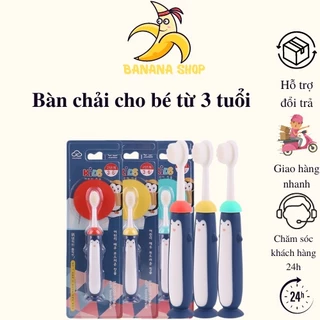 Bàn chải đánh răng trẻ em hình chim cánh cụt mềm mại dành cho bé từ 3 tuổi trở lên