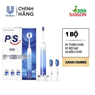 Bàn Chải Răng Điện P/S S100 PRO, SONIC EXPERT Công Nghệ Sóng Âm, Chải Sạch Mảng Bám Tới 10X - Xanh Ombre