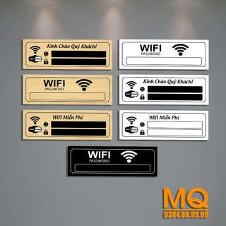 20 Mẫu Biển Wifi - Biển Pass Wifi Gắn Tường Cửa Hàng, Quán Cafe Kích Thước 10x30cm