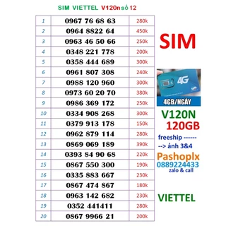 Sim viettel 10 số số 12