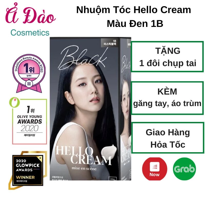 Thuốc nhuộm tóc BalckPink màu đen tuyền 1B | Thuốc nhuộm tóc phủ bạc Mise En Scence Hàn Quốc