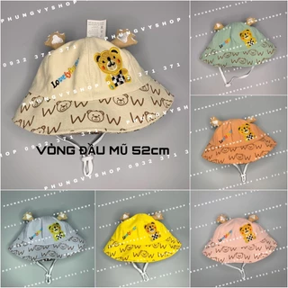 Bé 2-5 Tuổi/ VĐ 52cm_Mũ bucket tai bèo nón vành trai gái phungvyshop BO trug GẤU LOVELYBEAR vành in Wow