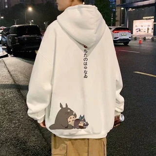 áo hoodie nam big size M-8XL[ có size 30 kg_120 kg ]Áo hoodie cotton Nhung Dày Dặn Tay Dài In Hình Totoro Xu Hướng Phong Cách Mỹ Cho Thanh Thiếu Niên