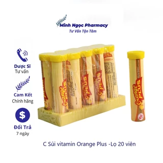 C Sủi vitamin Orange Plus Đại Uy hương cam - Tăng cường sức đề kháng, giảm mệt mỏi, giải độc cơ thể (Lọ 20 viên)